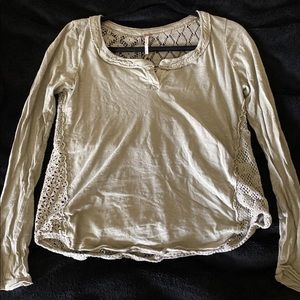 Free people sage green crochet top